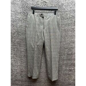 Corneliani Check Virgin Wool Twill Mantua Dress Trousers Gray Mens‎ Size 50